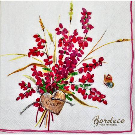 Serwetka do decoupage firmy IHR wrzosiec (Erica) 33x33cm